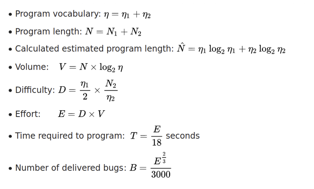 Halstead equations